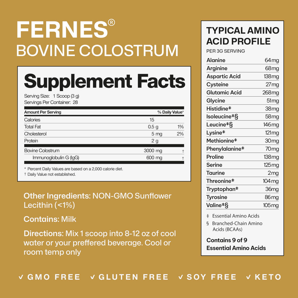 Label showing 28 servings of neutral-flavored powder