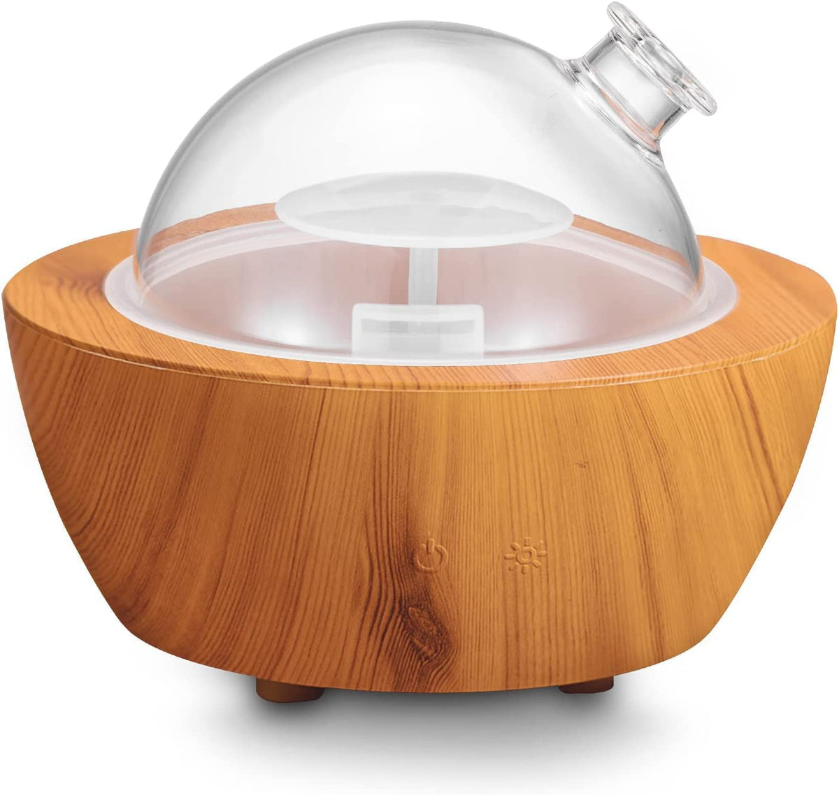 280ml glass essential oil diffuser with wood grain base