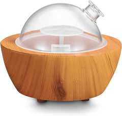 280ml glass essential oil diffuser with wood grain base