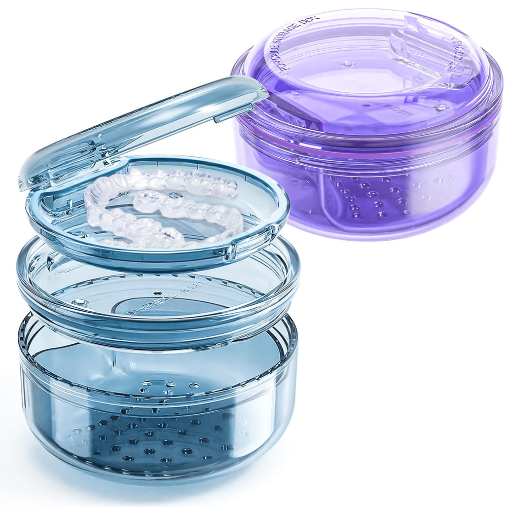 Two-in-one denture case with retainer holder and soaking box
