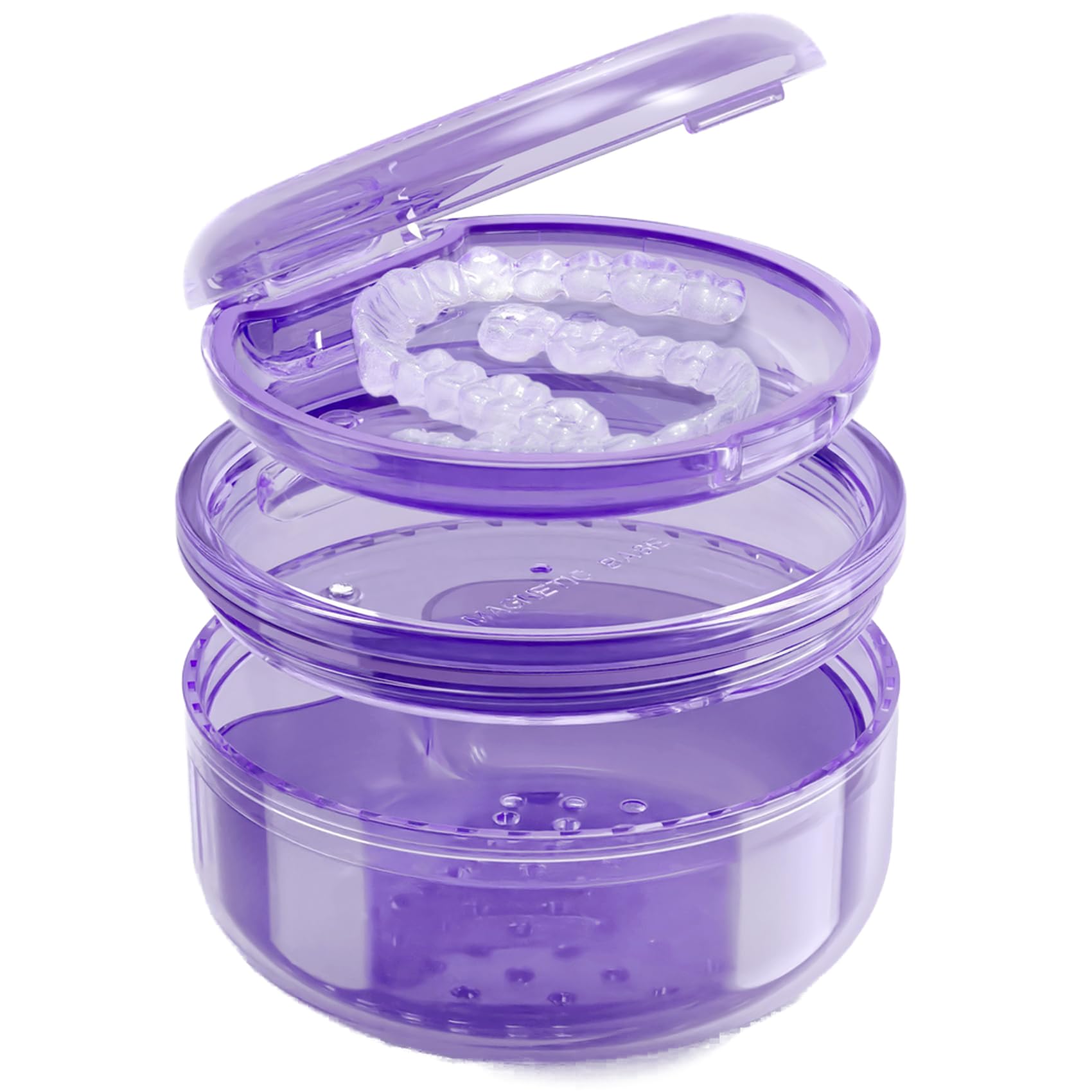 2-in-1 denture case with lid
