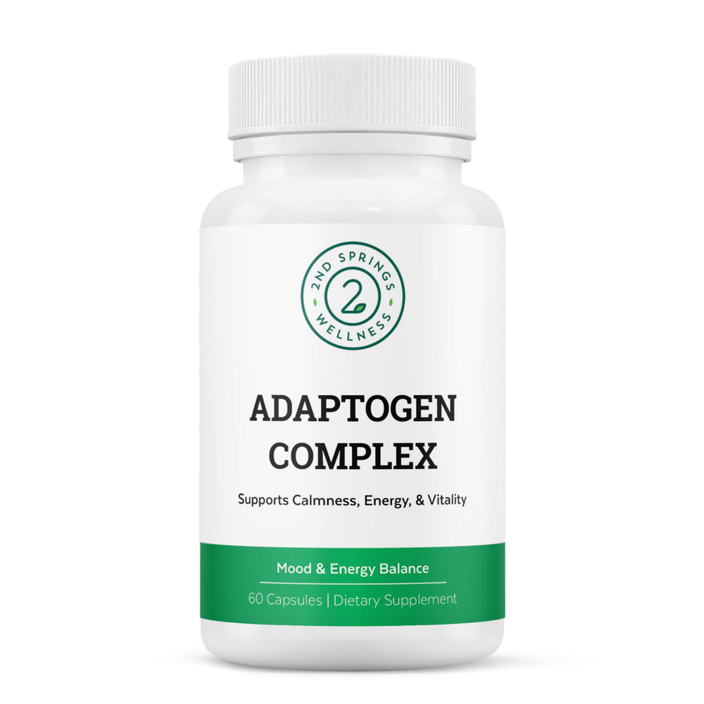 Front view of 2nd Springs Adaptogen Complex bottle