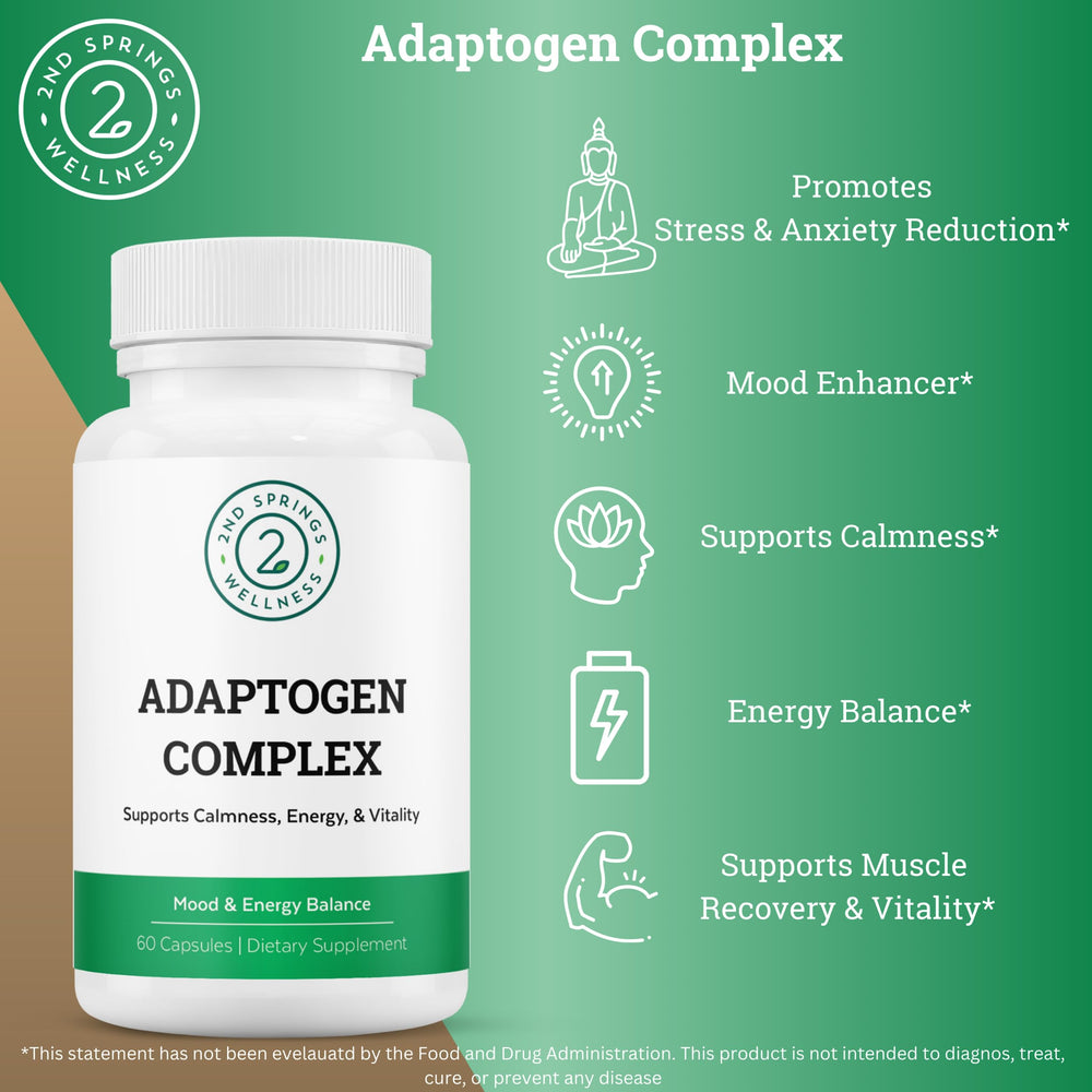 Close-up of product label highlighting Ashwagandha and Rhodiola