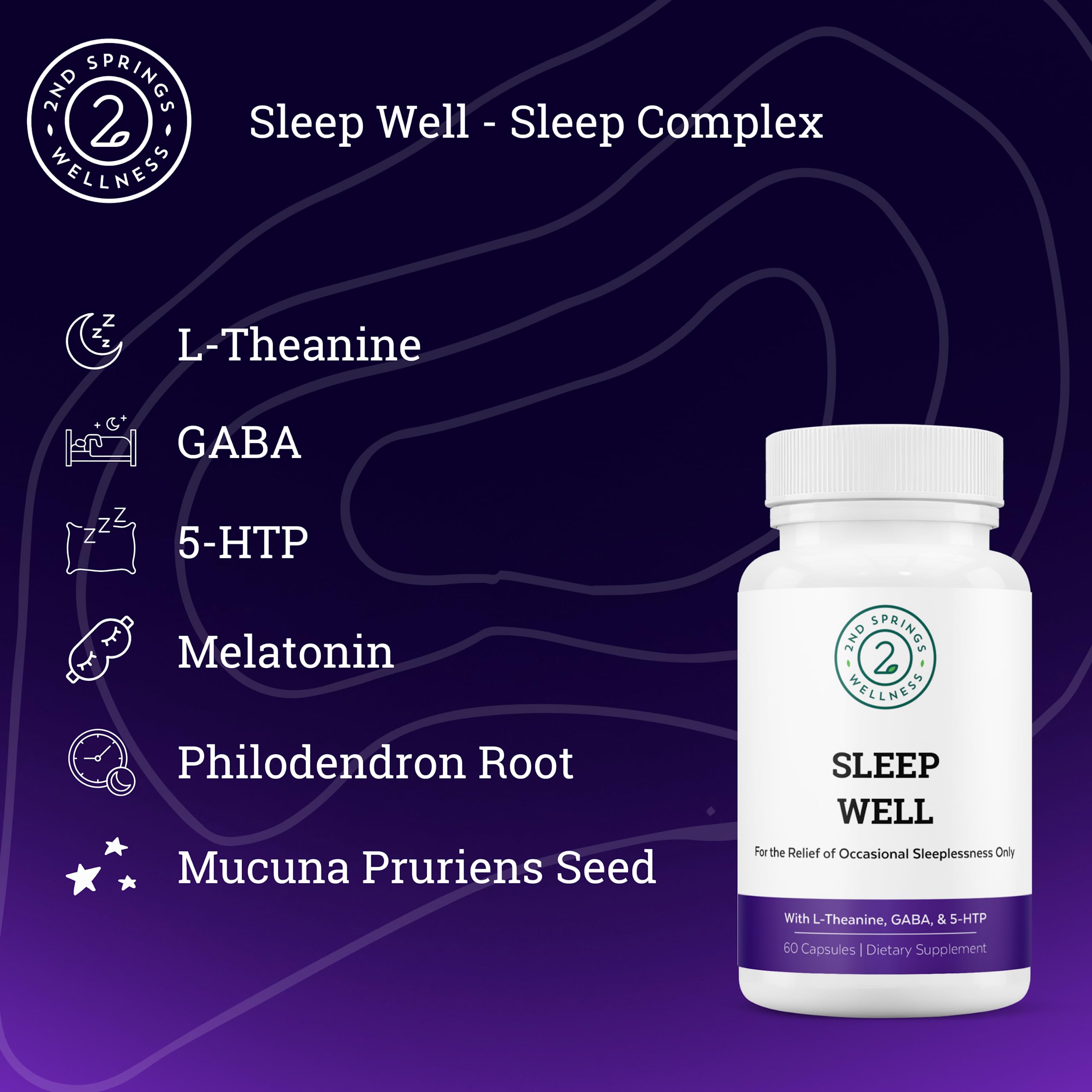 Close-up of the Sleep Well bottle and label