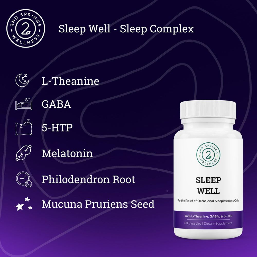 Close-up of the Sleep Well bottle and label