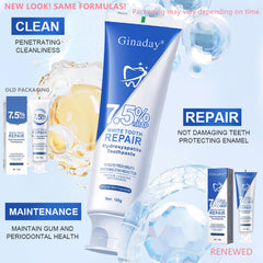 Graphic showing enamel protection and whitening benefits