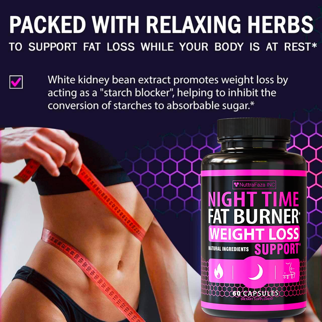2-pack Night Time Weight Loss Pills for Women with packaging