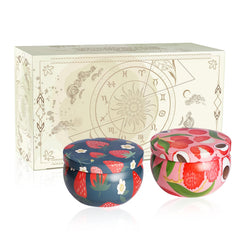 Dual-scent strawberry and litchi candle – front view