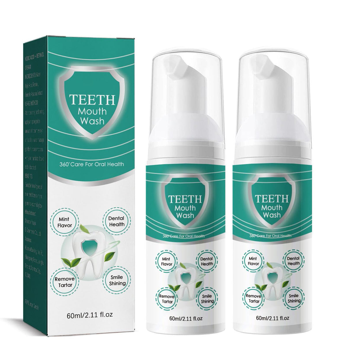 Front packaging of 2PCS Foam Toothpaste for sensitive teeth