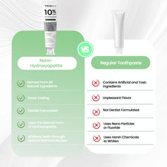 Gentle mint flavor visual for hydroxyapatite toothpaste