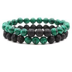 2Pcs Matte Lava Rock Bracelet Essential Oil Diffuser Stone for Men and Women