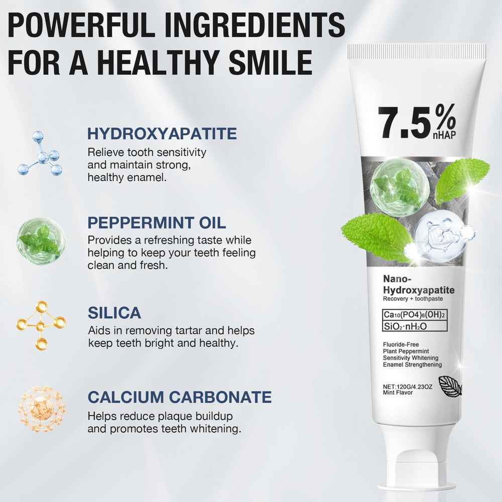 Fluoride-free toothpaste label close-up