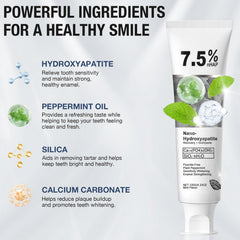 Fluoride-free toothpaste label close-up