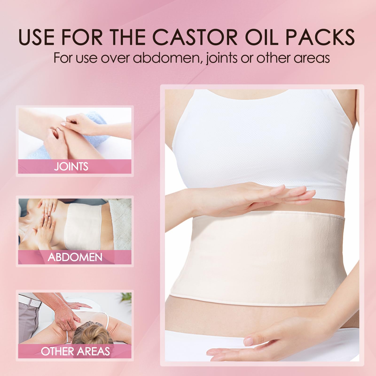 Wrap shown on liver/abdomen area demonstration