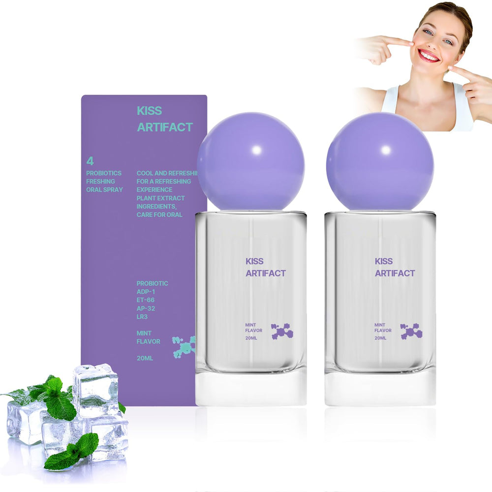 Front view of 2Pcs Probiotic Oral Spray bottle