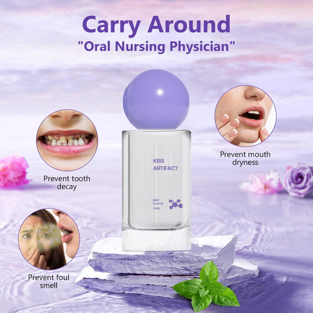 Close-up of probiotic oral spray bottle