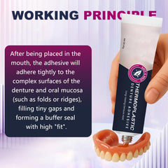 Ultra max hold denture adhesive tubes in a compact package