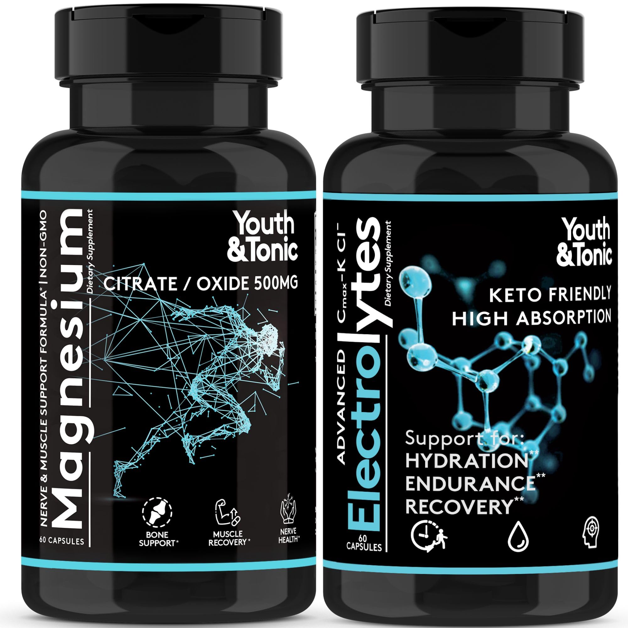 2-pack high-absorption magnesium and electrolytes front view