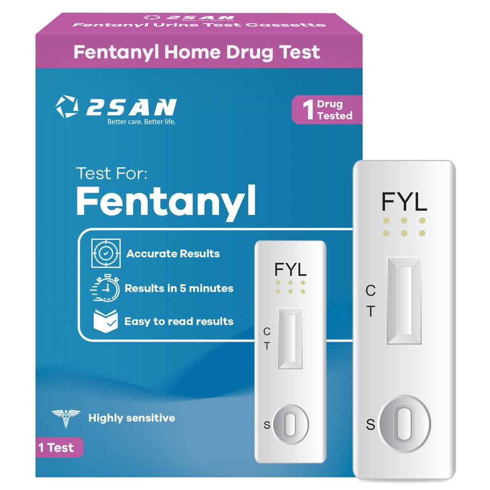 Front view of 2San Rapid Fentanyl Test kit