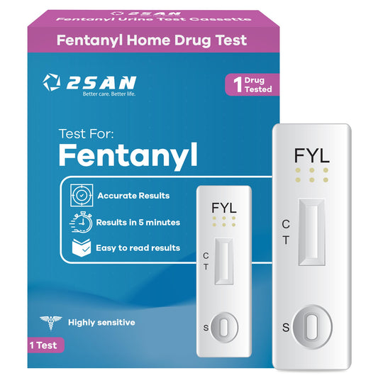 Front view of 2San Rapid Fentanyl Test kit