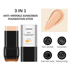 3-in-1 foundation stick SPF50 provides day-long sun protection on skin.