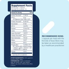 Graphic showing 3-in-1 gut health support with enzymes, probiotics, and energy.