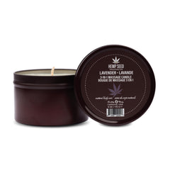 Product shot: 3-in-1 massage candle lavender 6 oz