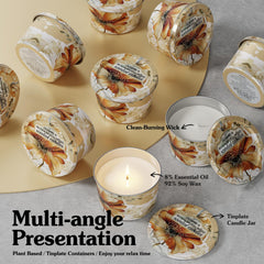 Natural soy wax burn with 10+ hour burn time illustration