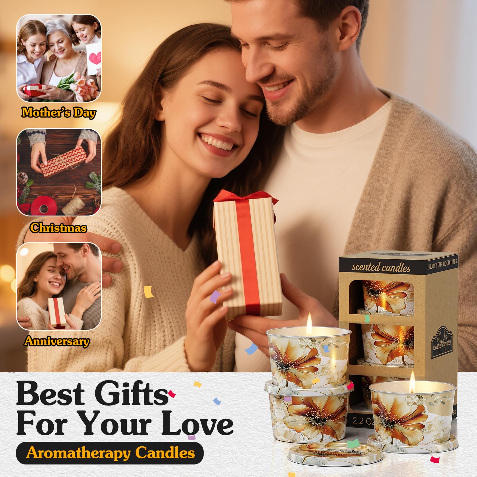 Compact travel-friendly aromatherapy candle set for home and gifts