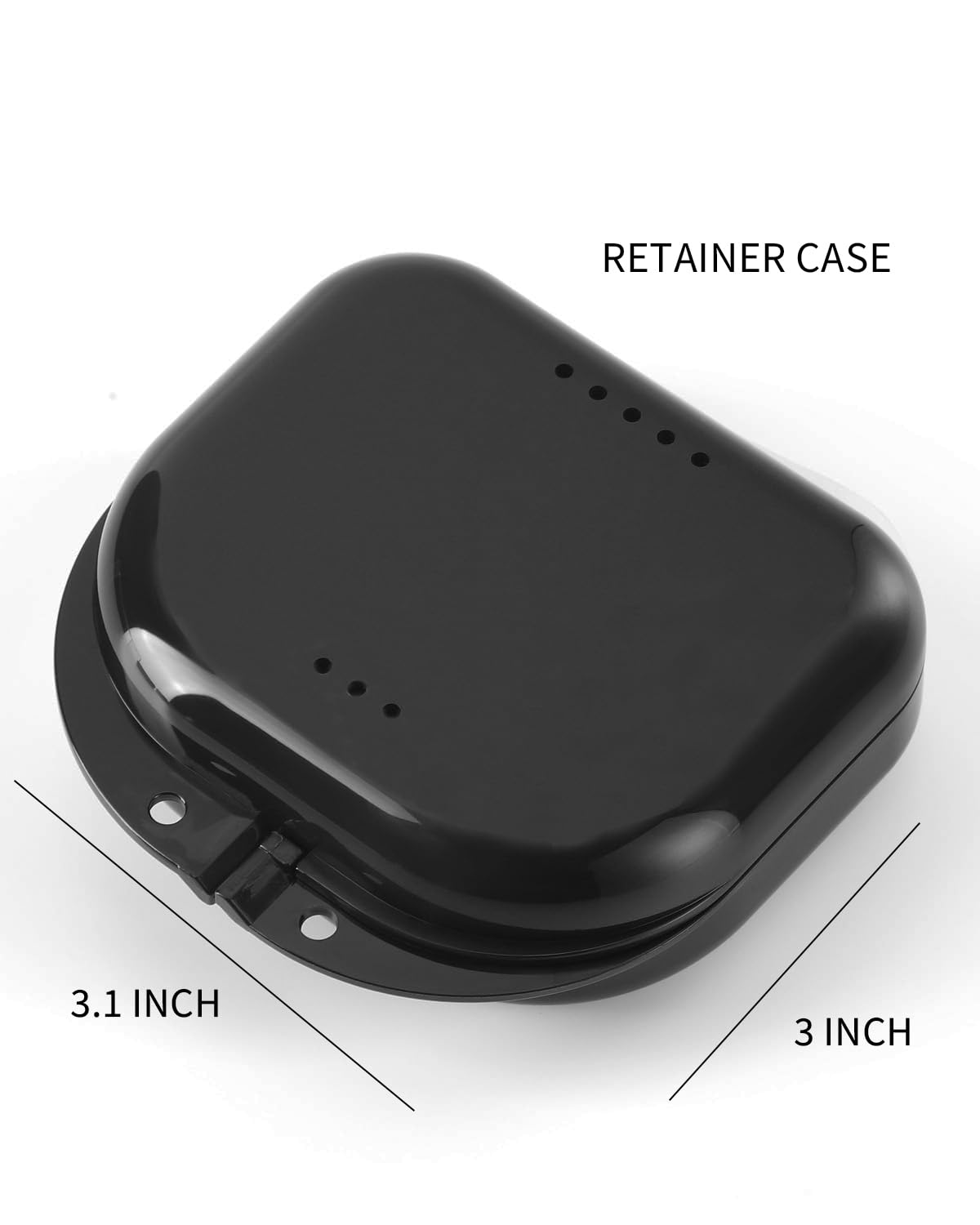 Denture soaking container with strainer included in the 3-pack
