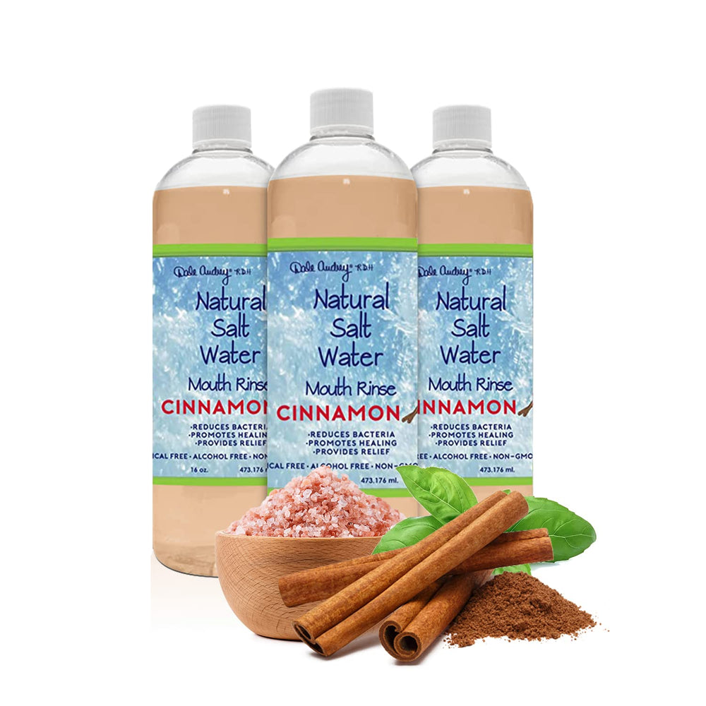 3-pack natural saltwater mouth rinse bottle and packaging