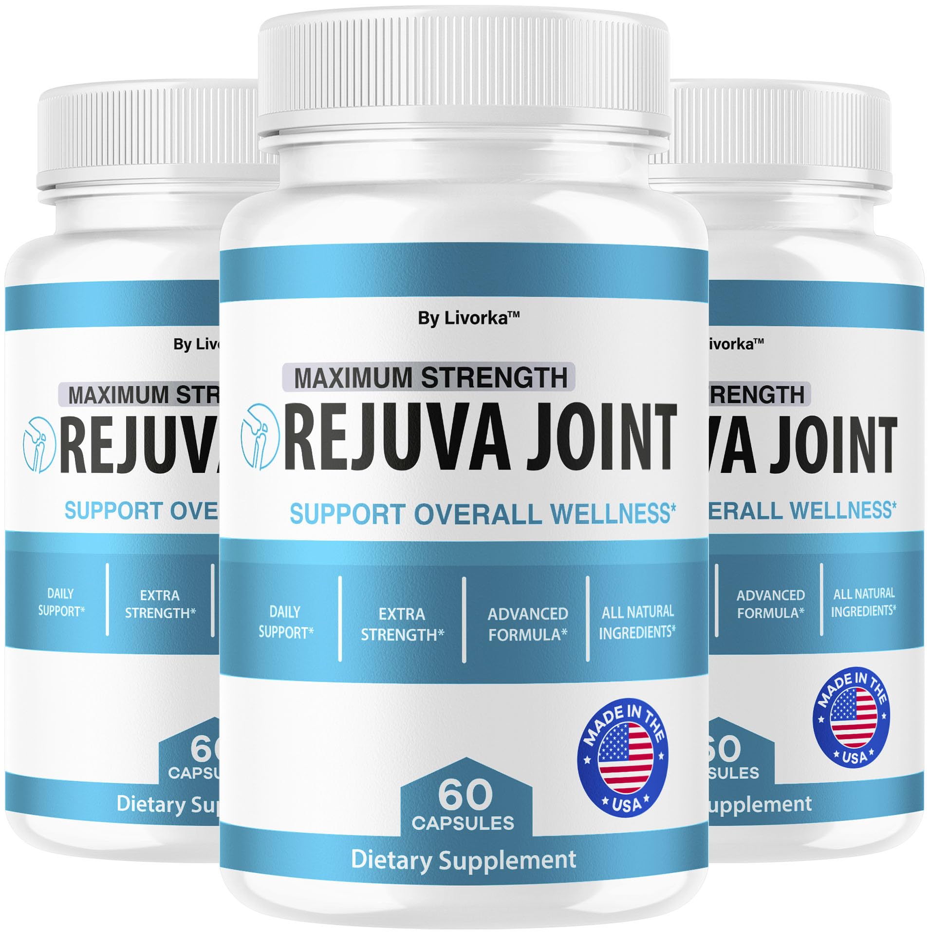 Front view of Rejuva Joint 3-pack bottle