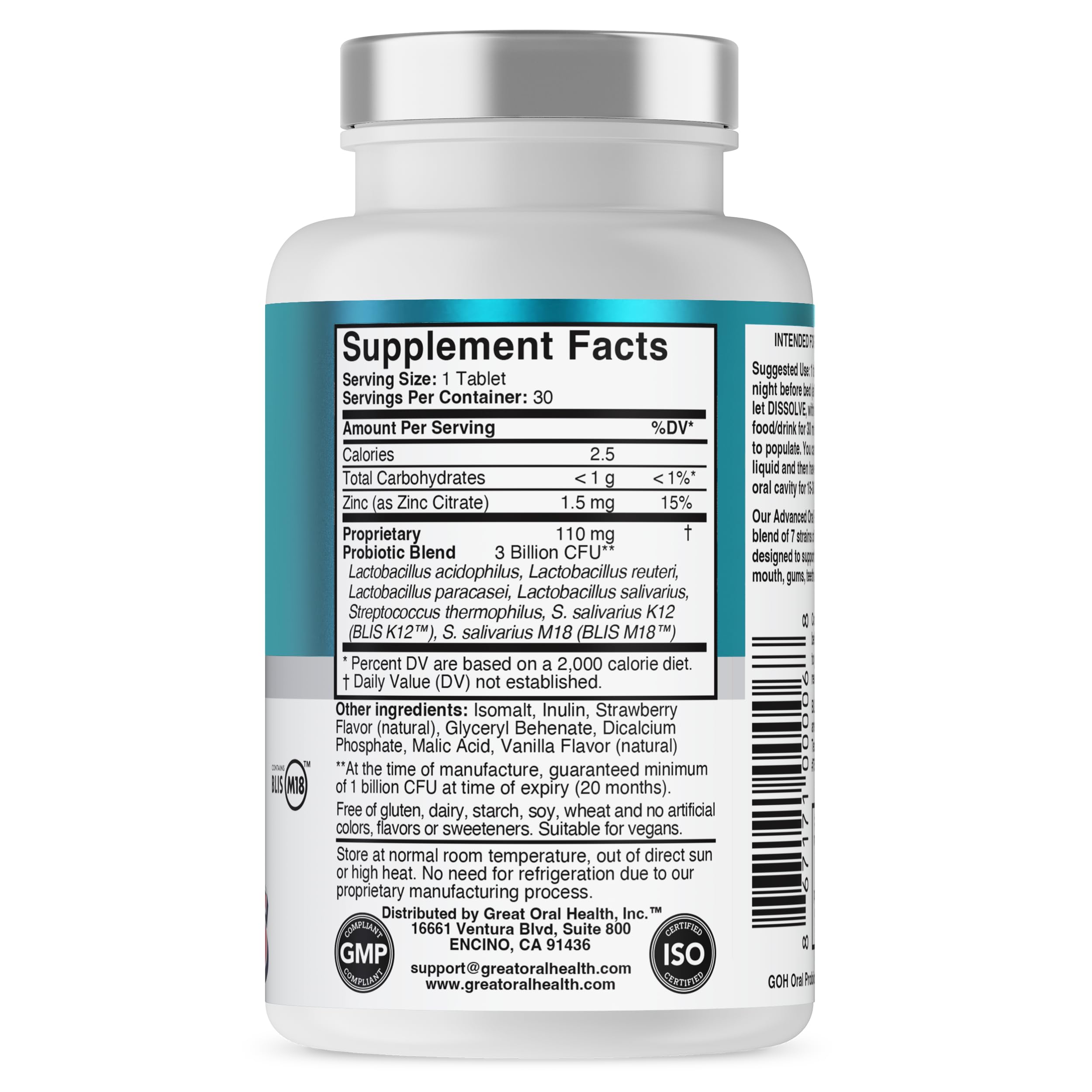 Package of 30 strawberry-vanilla chewable tablets