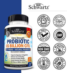 Close-up of the 30-count probiotic bottle