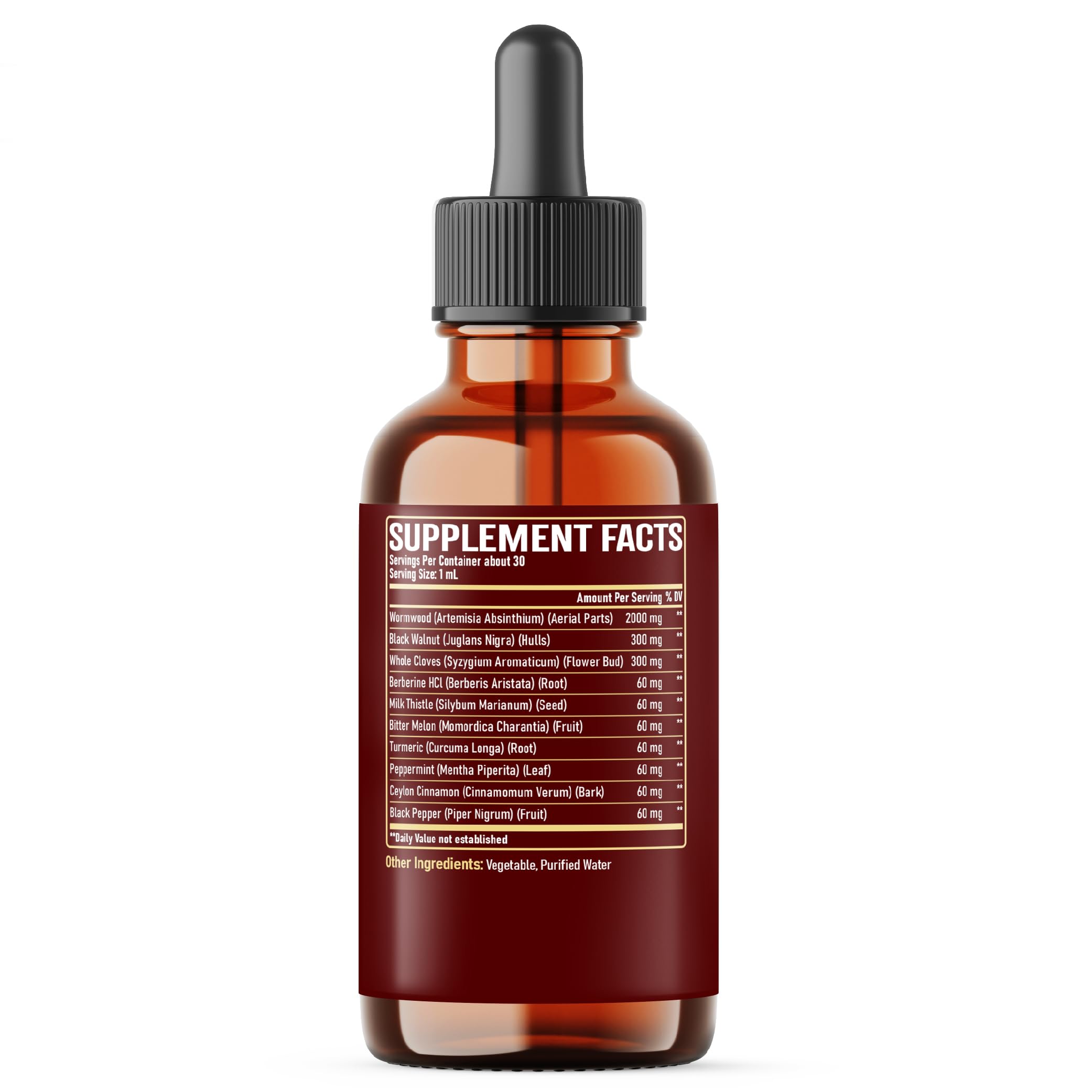 30-day supply bottle label with dosage