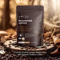 30-serving pack of instant mushroom coffee with added MCT oil and coconut milk.