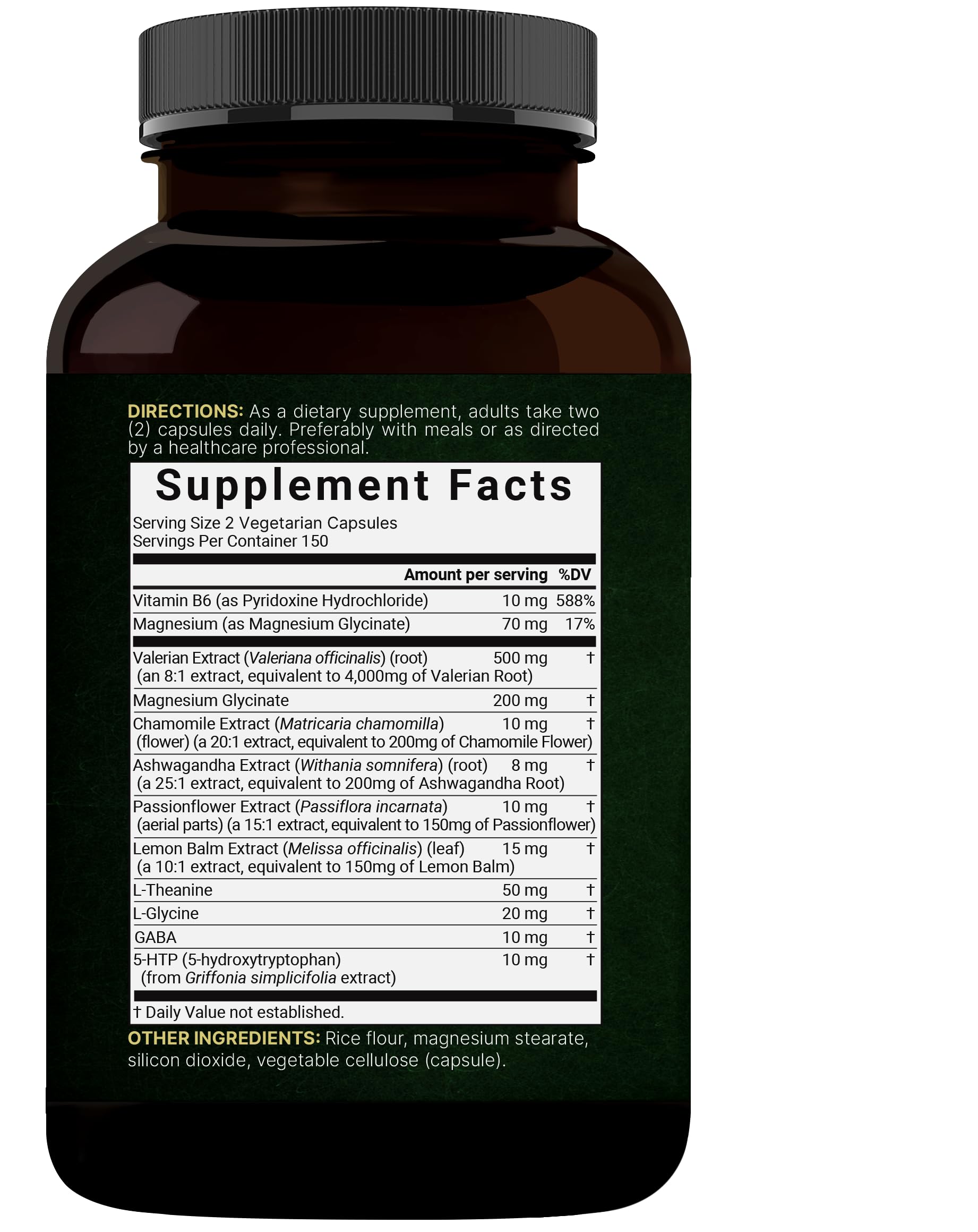 300 veggie capsules per bottle indicating non-GMO