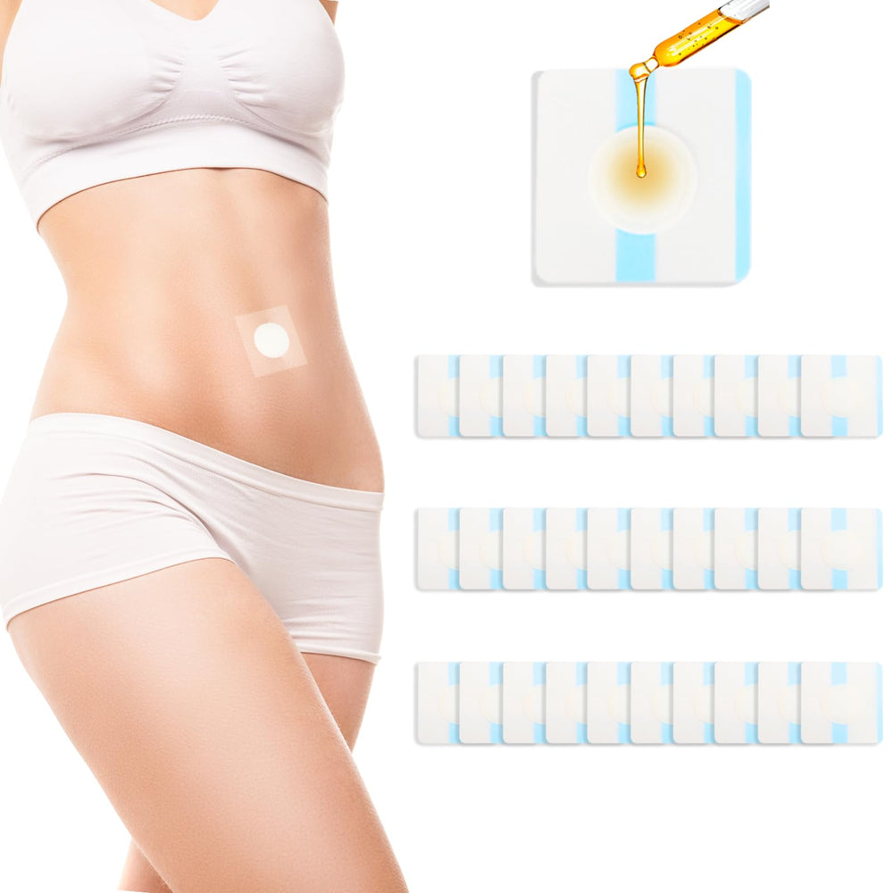 30-piece castor oil patches array for belly button therapy