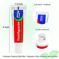 Assorted mint toothpaste tubes in a 30-pack bulk display