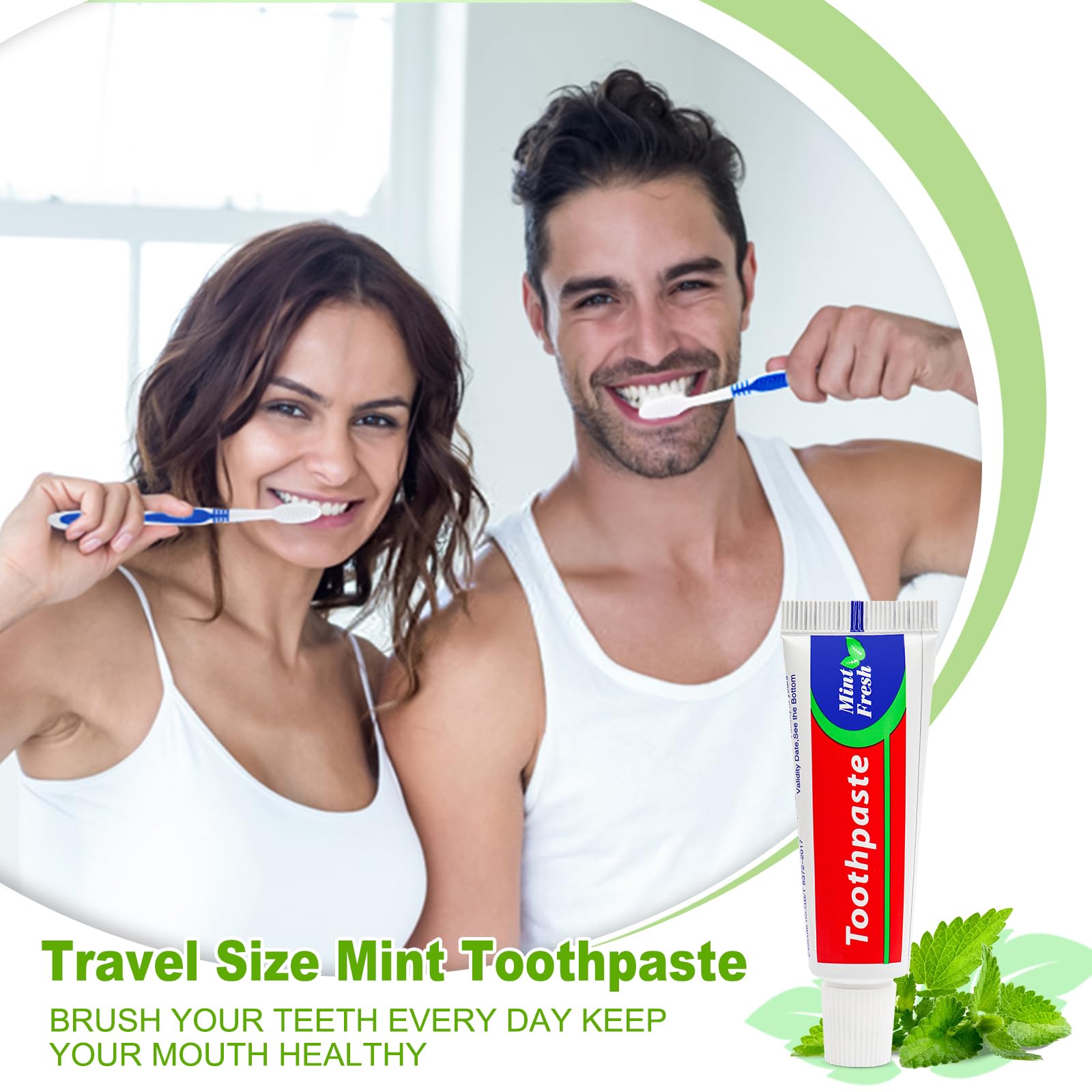 Close-up of sealed mint toothpaste tubes