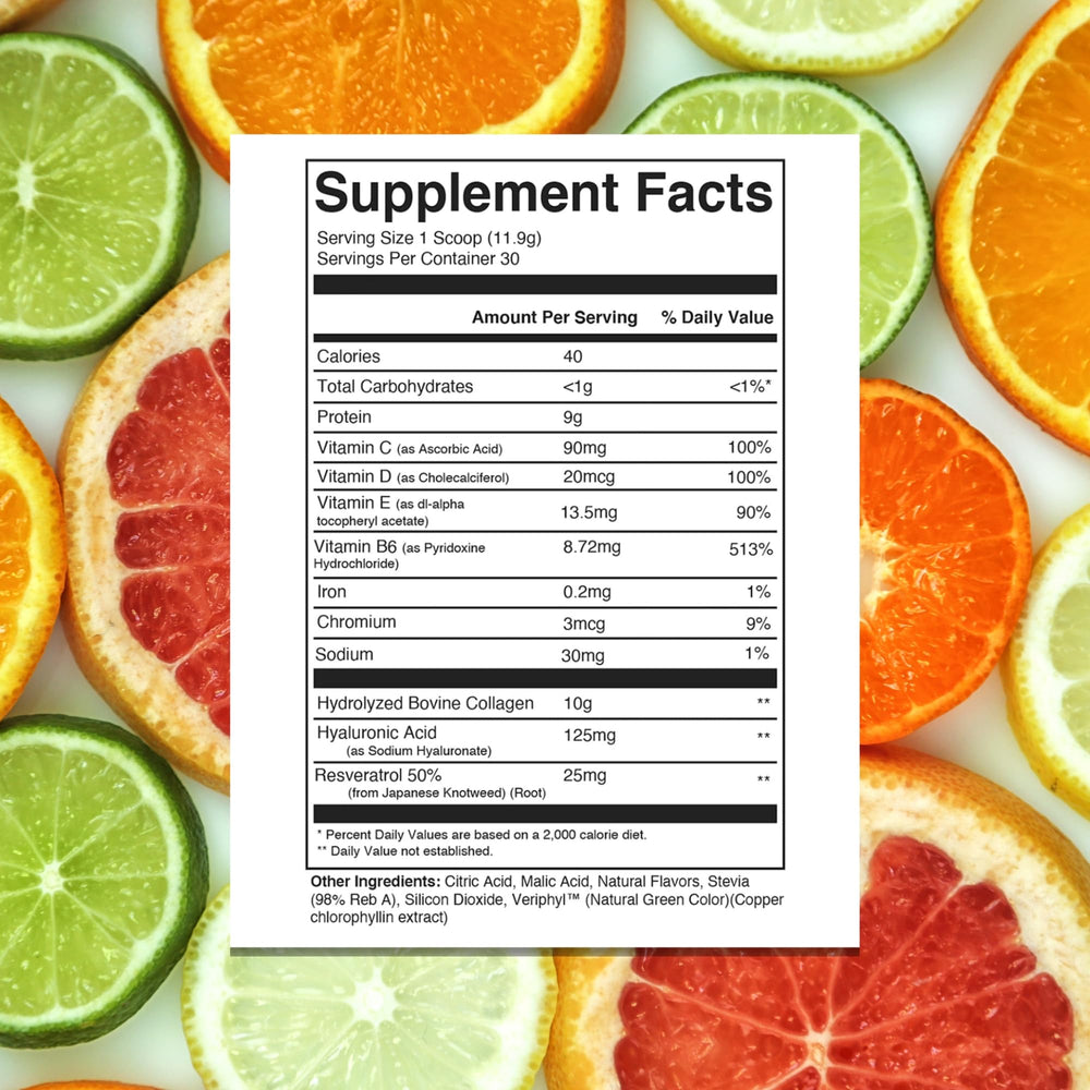 Grass-fed collagen source and purity label