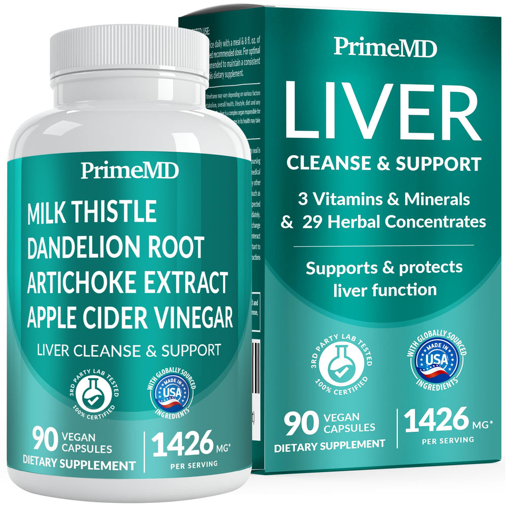 Bottle of 32-in-1 liver support supplement with milk thistle and beetroot