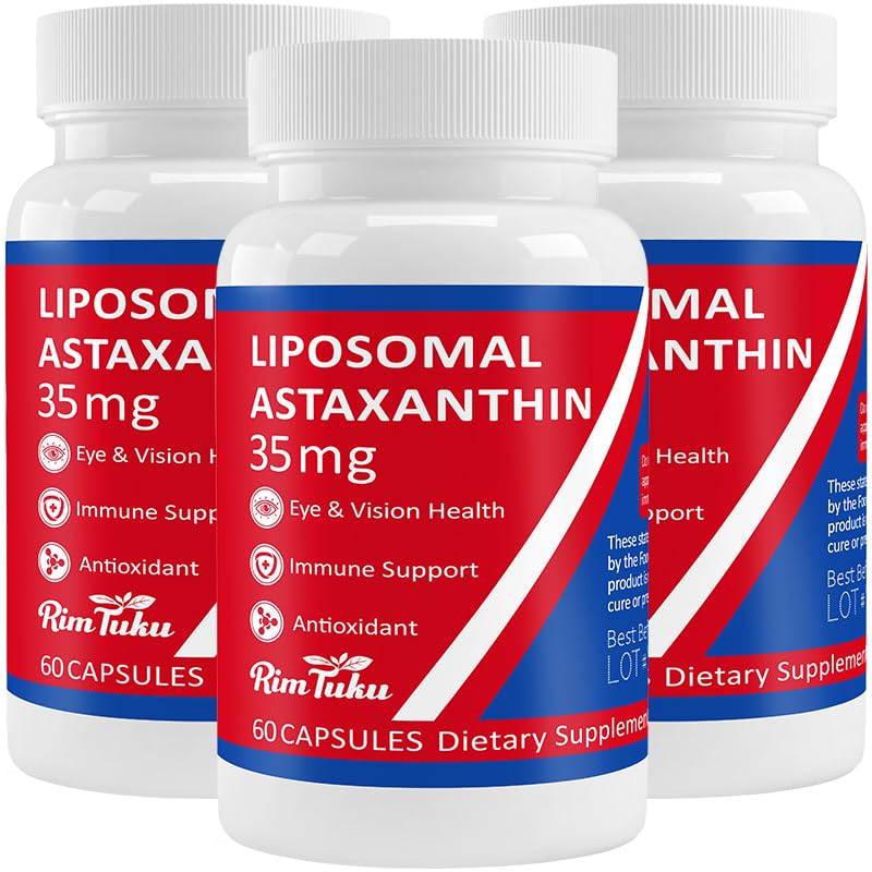 Hero image of 35mg Liposomal Astaxanthin supplement bottle