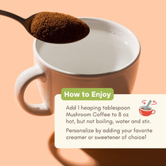 Instant coffee being stirred with a spoon for quick preparation