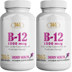 Front view of 365 Health Vitamin B12 1000mcg tablets bottle