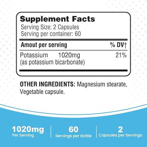 Close-up of 510 mg potassium bicarbonate pills