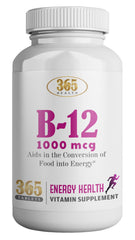 365 Health Vitamin B12 1000mcg tablets bottle with 365 tablets
