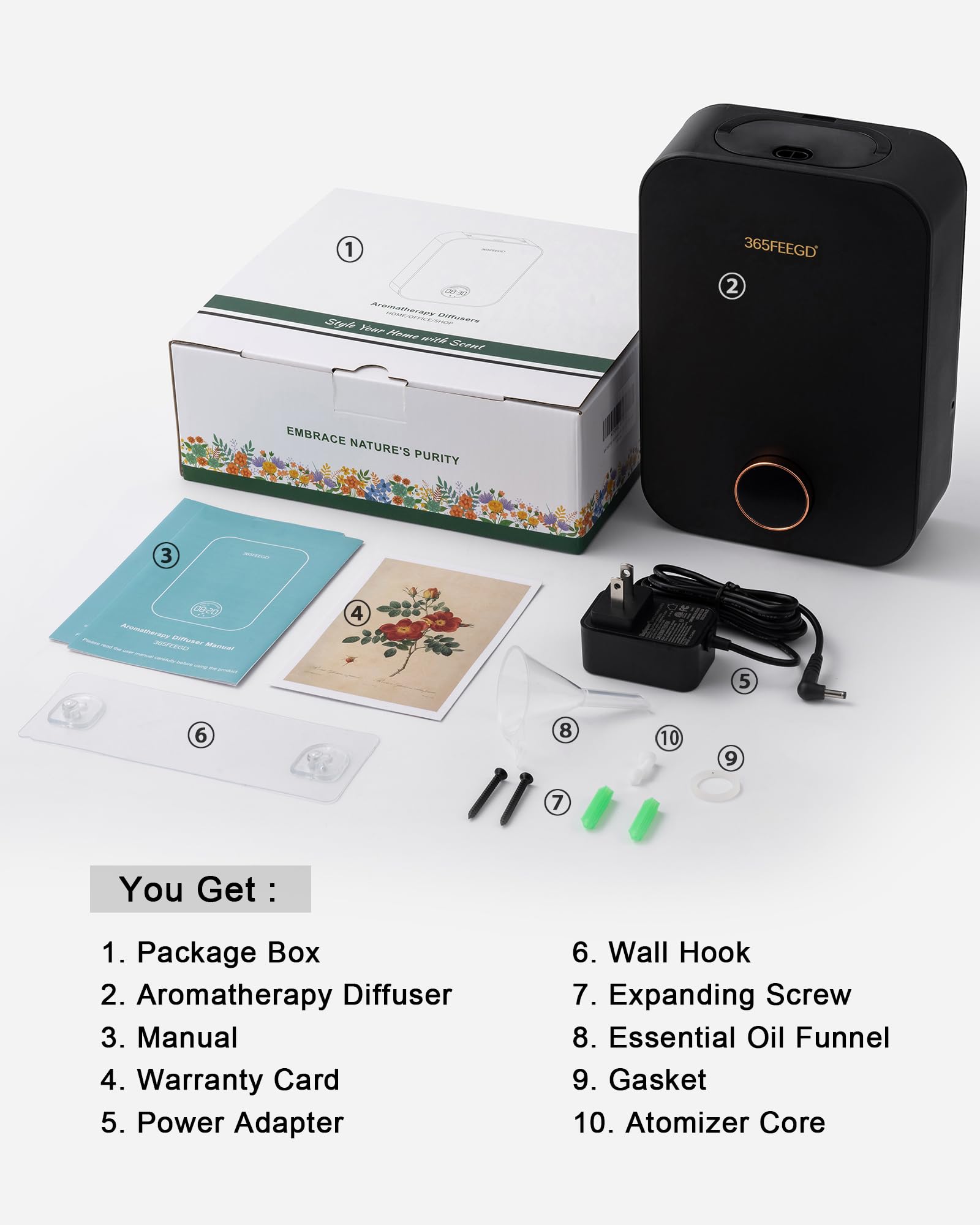 365FEEGD minimalist black diffuser silhouette fits modern decor.