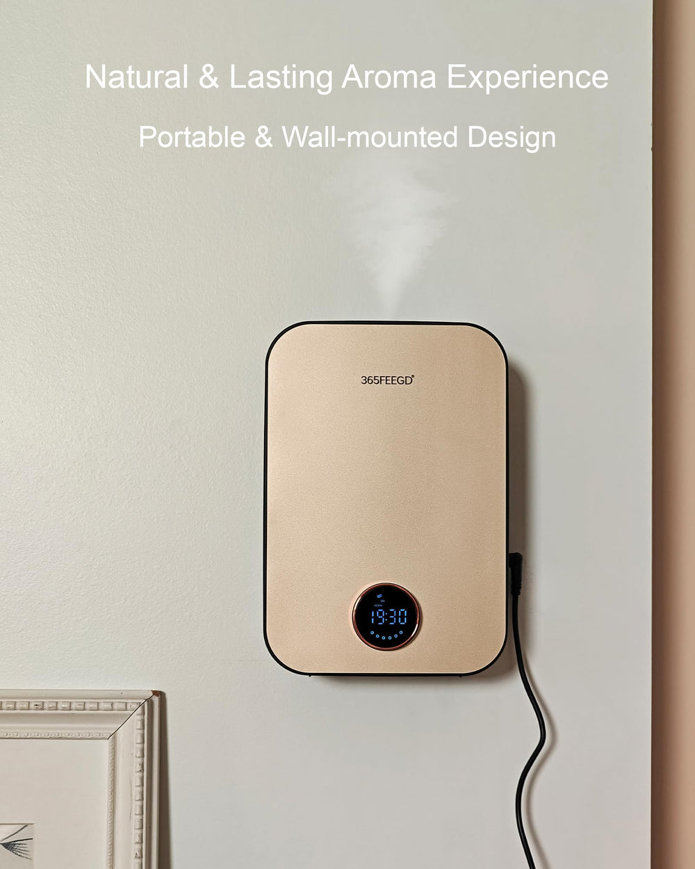 365FEEGD diffuser connected to mobile app for 24/7 customization.