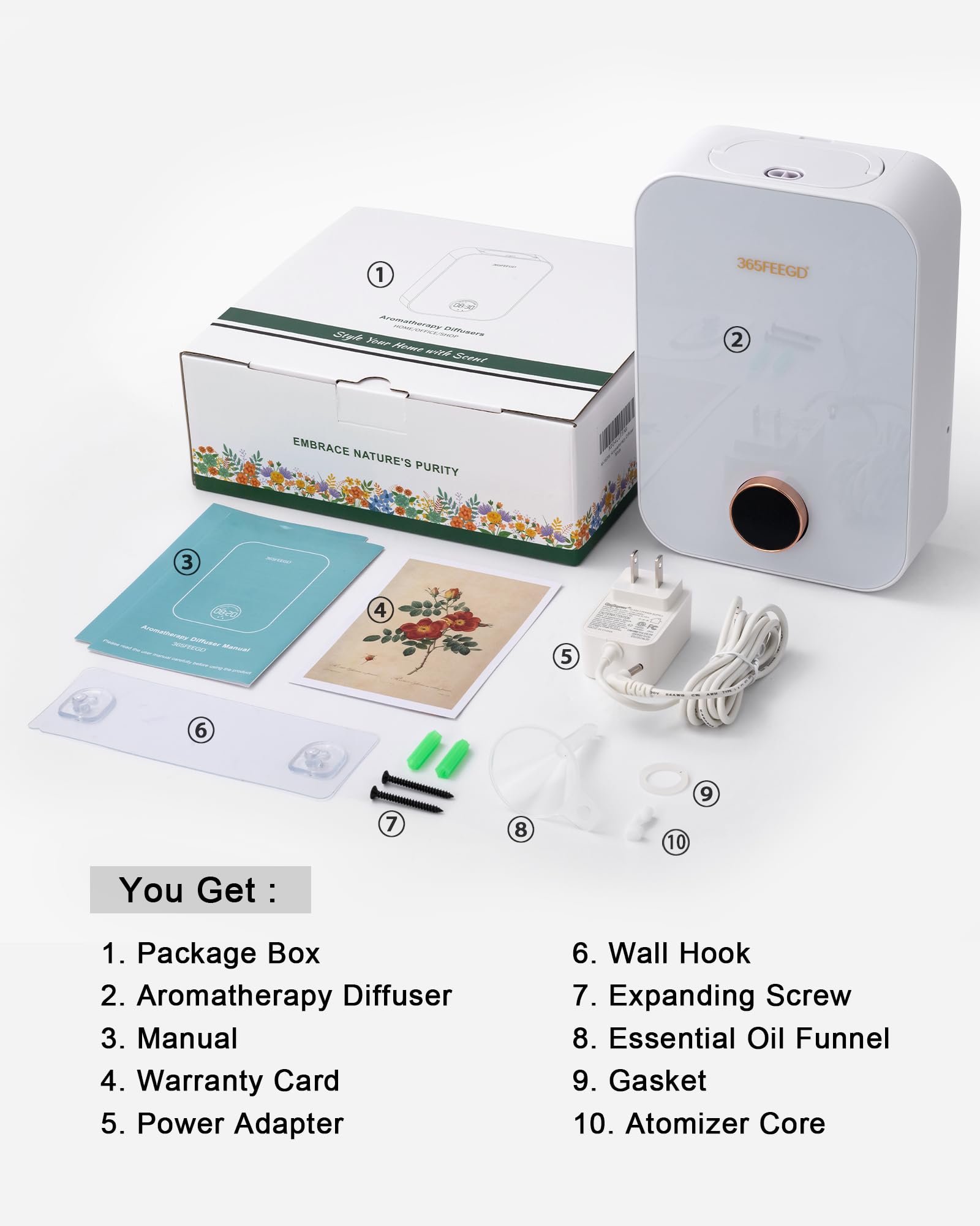 365FEEGD Home Diffuser safety shot reinforces pet-friendly, heat-free operation